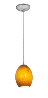 Access Lighting 28023-1C-BS/ASKY brushed steel / amber sky glass pendant light