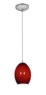 Access Lighting 28023-1C-BS/RUSKY brushed steel / ruby sky glass pendant light