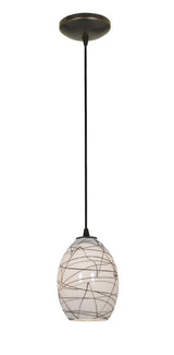 Access Lighting 28023-1C-ORB/BLWH oil rubbed bronze / black white glass pendant light