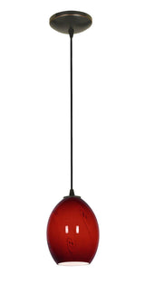 Access Lighting 28023-1C-ORB/RUSKY oil rubbed bronze / ruby sky glass pendant light