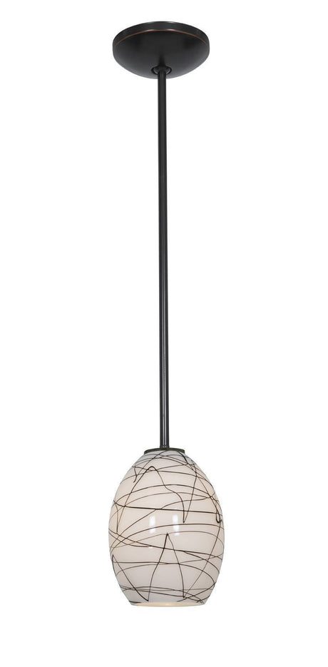 Access Lighting JanineÂ glass pendant light in satin stainless, additional view