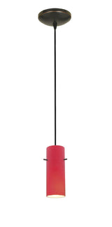 Access Lighting 28030-1C-ORB/RED oil rubbed bronze / red glass pendant light