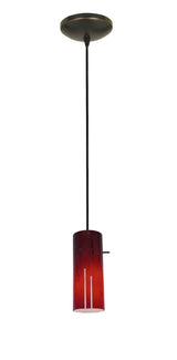 Access Lighting 28030-1C-ORB/RUSKY oil rubbed bronze / ruby sky glass pendant light