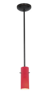 Access Lighting 28030-1R-ORB/RED oil rubbed bronze / red glass pendant light