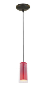 Access Lighting 28033-1C-ORB/CLRD oil rubbed bronze / clear / red pendant light