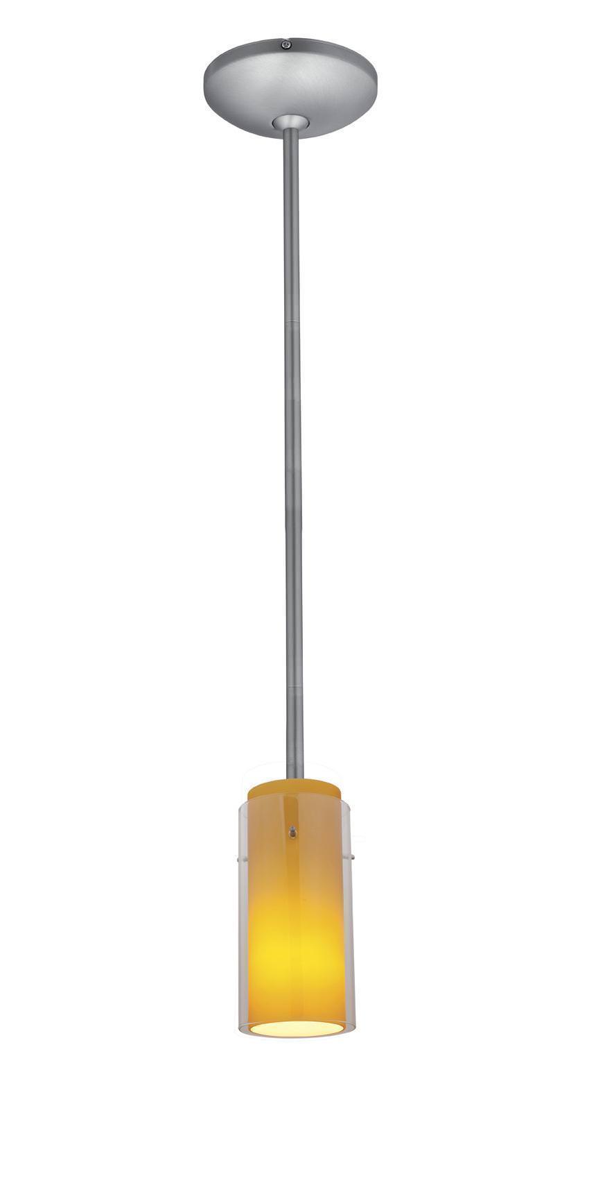 Access Lighting 28033-1R-BS/CLAM brushed steel / clam pendant light