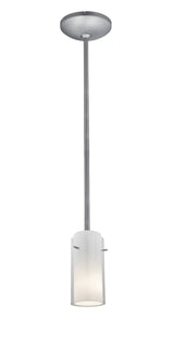 Access Lighting 28033-1R-BS/CLOP brushed steel / clear outer / opal inner pendant light