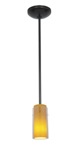 Access Lighting 28033-1R-ORB/CLAM oil rubbed bronze / clam pendant light