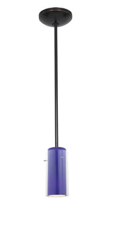 Access Lighting 28033-1R-ORB/CLCB oil rubbed bronze / clear outer / cobalt inner pendant light