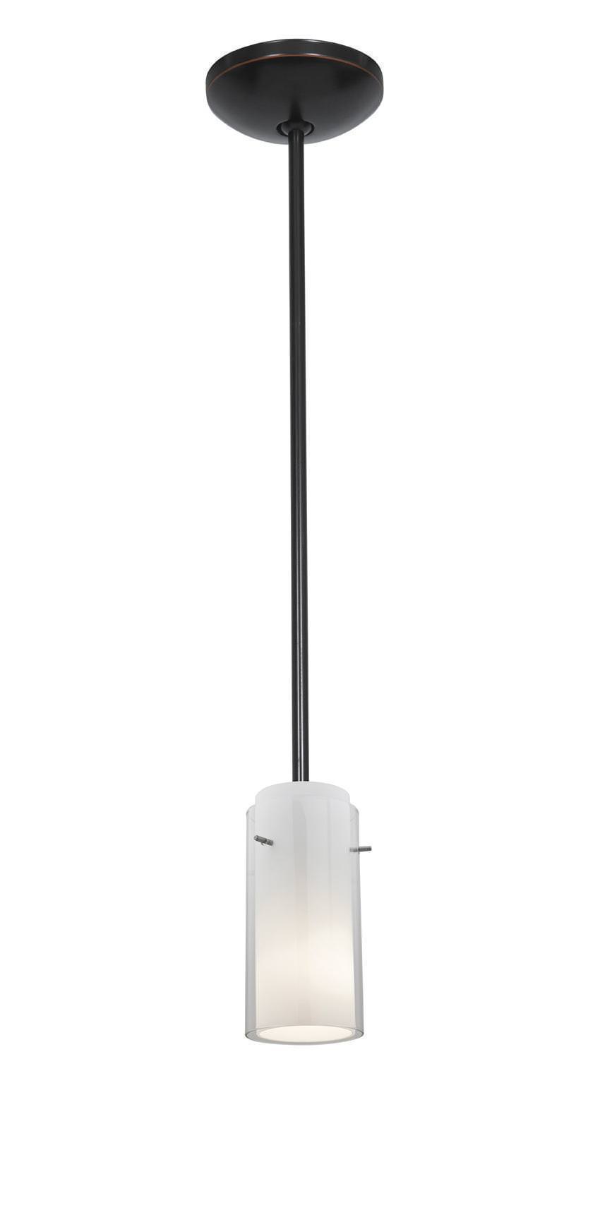 Access Lighting 28033-1R-ORB/CLOP oil rubbed bronze / clear outer / opal inner pendant light