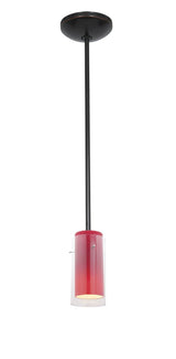 Access Lighting 28033-1R-ORB/CLRD oil rubbed bronze / clear / red pendant light