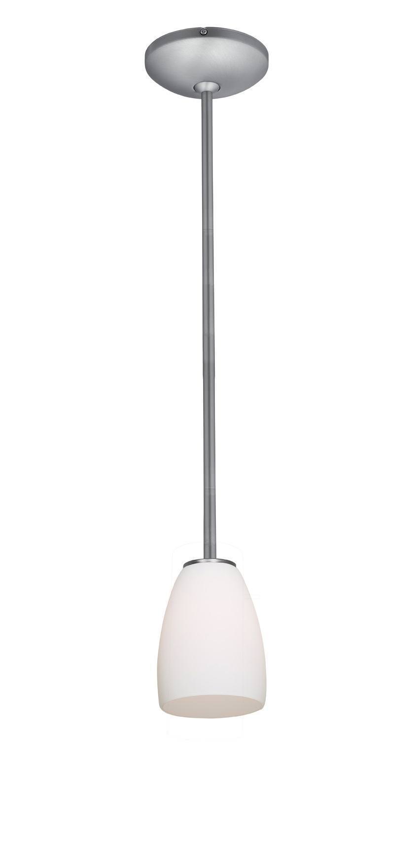 Access Lighting 28069-1R-BS/OPL brushed steel / opal glass pendant light
