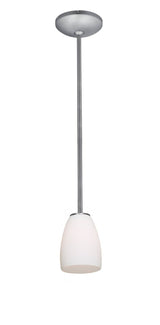 Access Lighting 28069-1R-BS/OPL brushed steel / opal glass pendant light