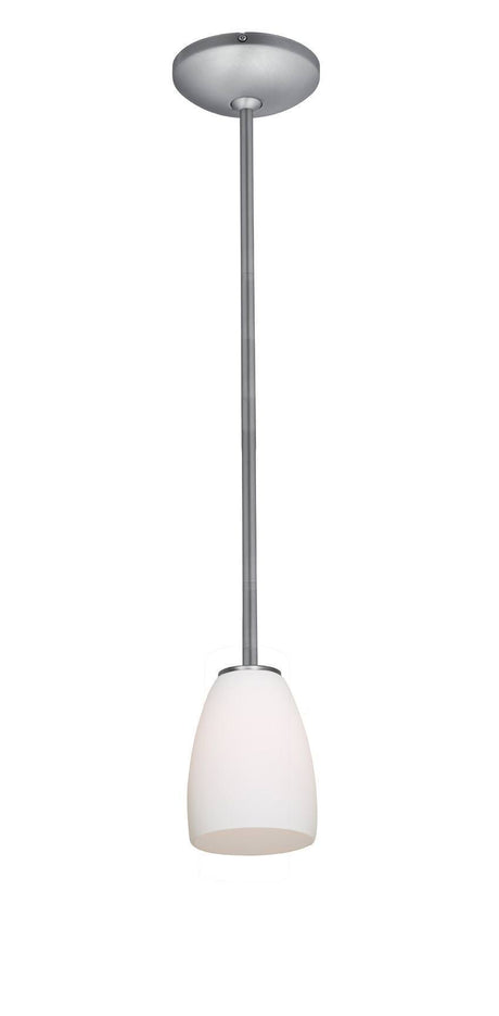 Access Lighting 28069-1R-BS/OPL brushed steel / opal glass pendant light