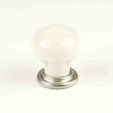 Century Hardware 27415-15CR satin nickel/cream crackle cabinet knob