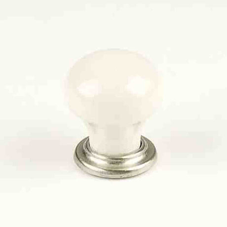 Century Hardware 27415-15CR satin nickel/cream crackle cabinet knob