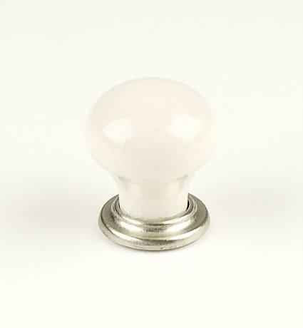 Century Hardware 27415-15CR satin nickel/cream crackle cabinet knob