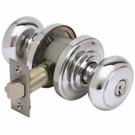 Schlage F51AAND625AND polished chrome keyed entry door knob