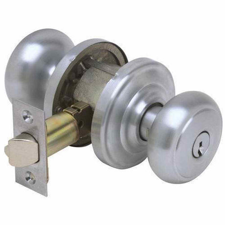 Schlage F51AAND626AND satin chrome keyed entry door knob
