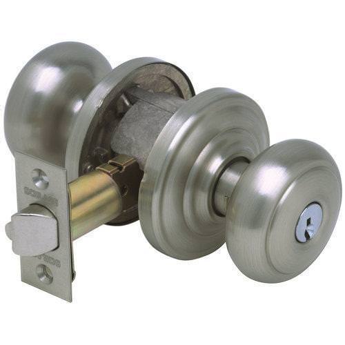 Schlage F51AAND619AND satin nickel keyed entry door knob