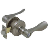 Schlage F51ACHP619AND satin nickel keyed entry door lever