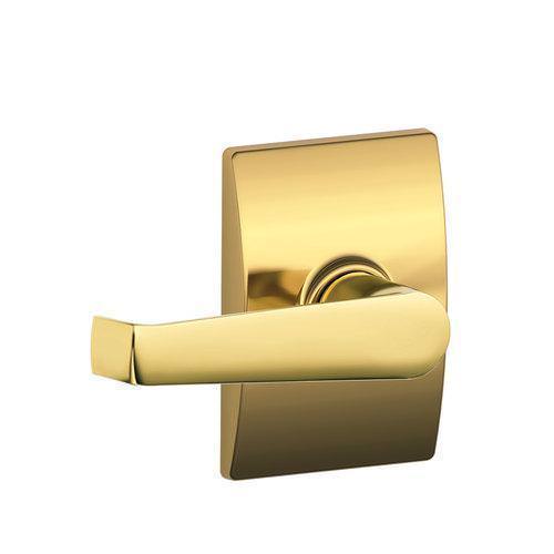 Schlage F10ELA605CEN polished brass passage door lever