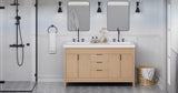 Jeffrey Alexander Theodora 60" Natural Oak Double Sink Bathroom Vanity with White Resin Top - 8 in. Widespread Faucet Top product image 5