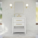 Jeffrey Alexander Kipling 31" White Single Sink Bathroom Vanity with White Quartz Top - Single-Hole Faucet Top - VKITKIP30WHWQR
