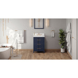 Jeffrey Alexander Katara 24" Hale Blue Single Sink Bathroom Vanity with White Quartz Top - 8 in. Widespread Faucet Top - VKITKAT24BLWQR