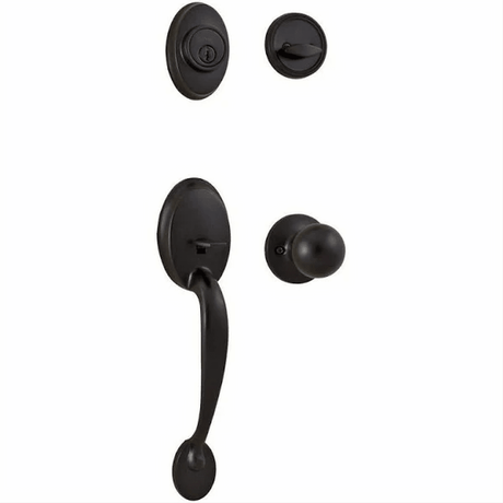 Weslock 02810-1G1FR2D-GFR2D Hillcrest Single Cylinder Handleset with Hudson Knob Oil Rubbed Bronze
