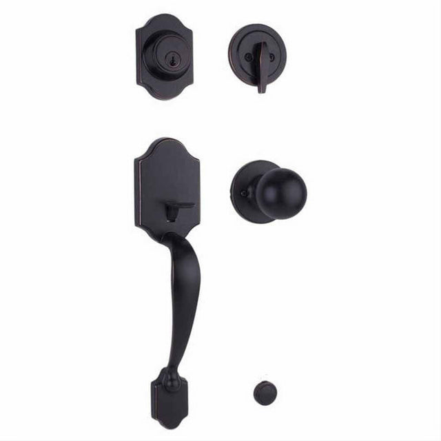 Weslock 02820-1G1FR2D-GFR2D Parkside Single Cylinder Handleset with Hudson Knob Oil Rubbed Bronze