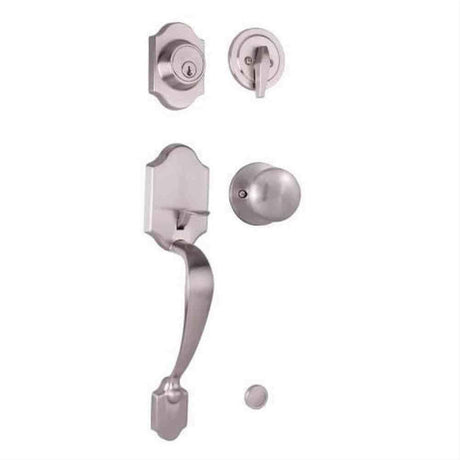 Weslock 02820-NSNFR2D-SFR2D Parkside Single Cylinder Handleset with Salem Knob Satin Nickel