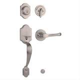 Weslock 02820-NVNFR2D-VFR2D Parkside Single Cylinder Handleset with Somerset Lever Satin Nickel