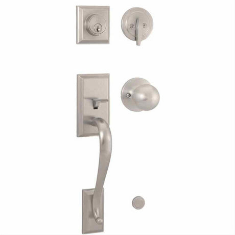 Weslock 02830-NGNFR2D-GFR2D Mercy Single Cylinder Handleset with Hudson Knob Satin Nickel