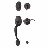 Weslock L2810-2X2FR2D-XFR2D Hillcrest Single Cylinder Handleset with Left Hand New Haven Lever Matte Black