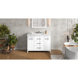 Jeffrey Alexander Katara 49" White Single Sink Bathroom Vanity with White Resin Top - 8 in. Widespread Faucet Top