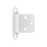 Amerock BPR3429W Variable Overlay Self Closing Face Mount White Cabinet Hinge - 1 Pair