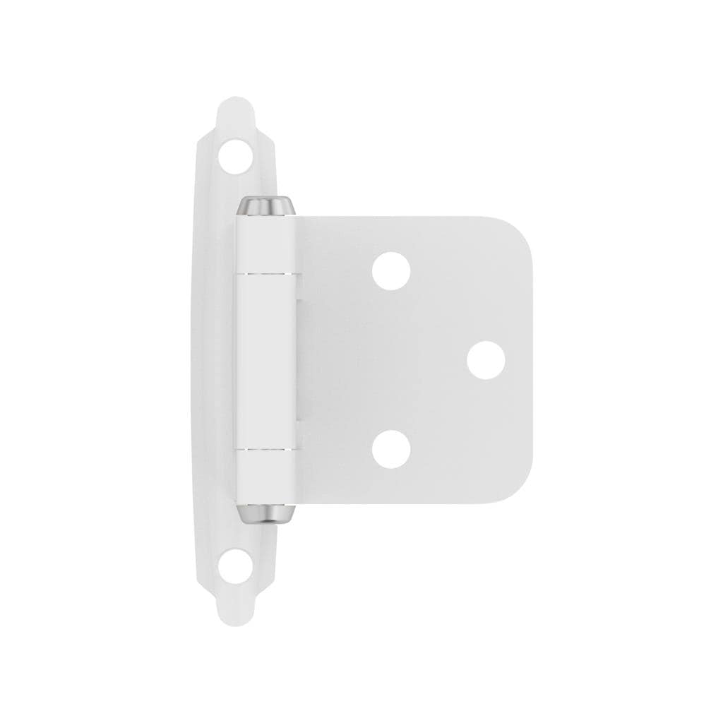Amerock BPR3429W Variable Overlay Self Closing Face Mount White Cabinet Hinge - 1 Pair