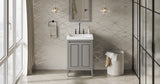 Jeffrey Alexander Percival 25" Grey Single Sink Bathroom Vanity with White Resin Top - 8 in. Widespread Faucet Top product image 6