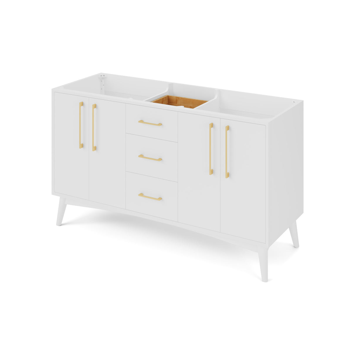 Jeffrey Alexander Dashwood 60" White Double Sink Bathroom Vanity with White Resin Top - 8 in. Widespread Faucet Top product image 2
