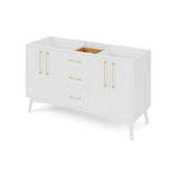 Jeffrey Alexander Dashwood 60" White Double Sink Bathroom Vanity with Calacatta Vienna Quartz Top - 8 in. Widespread Faucet Top product image 2