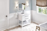 Jeffrey Alexander Wavecrest 36" White Single Sink Bathroom Vanity with White Carrara Marble Top - 8 in. Widespread Faucet Top product image 7