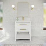 Jeffrey Alexander Kipling 31" White Single Sink Bathroom Vanity with White Quartz Top - Single-Hole Faucet Top - VKITKIP30WHWQR1