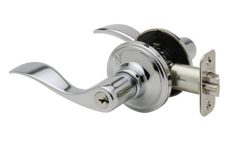 Copper Creek WL2240PS polished stainless keyed entry door lever