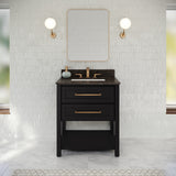 Jeffrey Alexander Kipling 31" Black Single Sink Bathroom Vanity with Blue Limestone Top - Single-Hole Faucet Top
