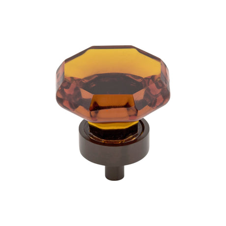 Top Knobs TK138ORB Wine Octagon Crystal 1 3/8" Diameter Round Knob Oil Rubbed Bronze