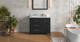 Jeffrey Alexander Katara 42" Black Single Sink Bathroom Vanity with White Carrara Marble Top - 8 in. Widespread Faucet Top product image 7