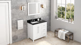 Jeffrey Alexander Cade 36" White Single Sink Bathroom Vanity with Black Granite Top - 8 in. Widespread Faucet Top product image 7