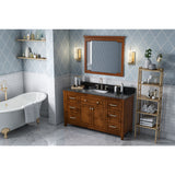 Jeffrey Alexander Chatham 60" Chocolate Double Sink Bathroom Vanity with Black Granite Top - 8 in. Widespread Faucet Top - VKITCHA60SCHBGR