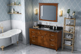 Jeffrey Alexander Chatham 60" Chocolate Double Sink Bathroom Vanity with Black Granite Top - 8 in. Widespread Faucet Top - VKITCHA60SCHBGR product image 7
